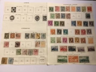 Old Stamps On 4 Sides Luxembourg