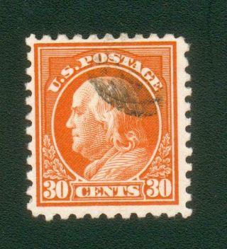 Us Scott 439,  30c,  Orange Red,  Perf 10,  1914