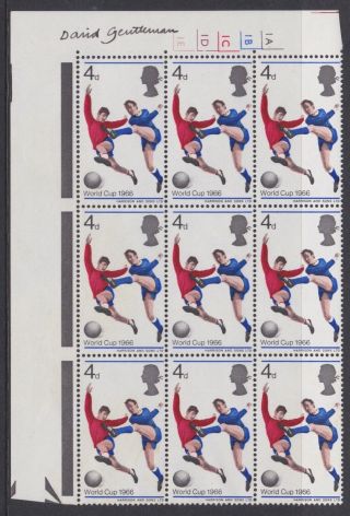 Gb Stamps 1966 World Cup 4d Block Signed By The Artist Designer Personally