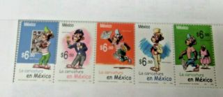 Controversial (racist) Mexico Comic Strip Stamp Memin Pinguin Full Set Of 5