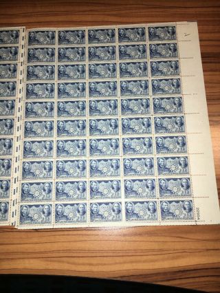 3 US Scott 906 1942 5 cent Chinese Resistance Sun Yat Sen & Lincoln Sheet 50 4