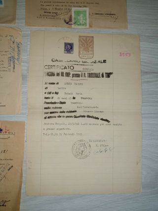 LIBYA,  Lot 5 different Documents with Tripoli Revenue Stamps 5