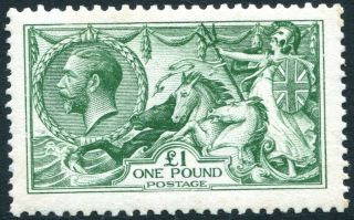 1913 Waterlow £1 Green Sg 403 Lightly Toned Gum Unmounted V84025