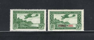 Lot 2 Old 1934/1941 French Polynesia Oceania Air Mail Stamps Scott C1 - 2