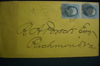 Sc 156 (pair) On Envelope Richmond Virginia