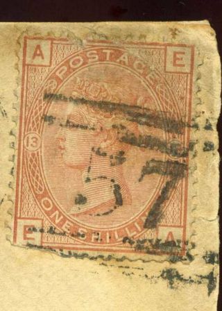 1882 SG163 1s Orange - brown Plate 13 Brechin to cape of Good Hope 2