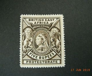 Bea British East Africa 1897 Qv Lion 5r Sg 86 Vlh Mog High Value