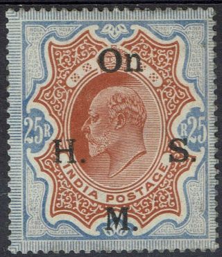 India 1909 Kevii On H M S 25r
