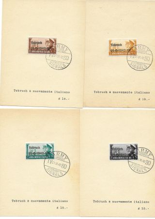 Italian East Africa Stamps 1942 Set Of 8 Ovpt Tobruch / Army Signals