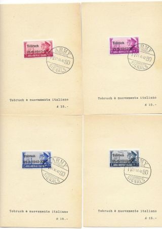 Italian East Africa stamps 1942 set of 8 ovpt Tobruch / Army Signals 2