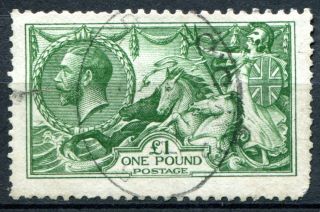 (552) Sg404 Gv £1 Dull Blue Green Seahorse.  Space Filler.