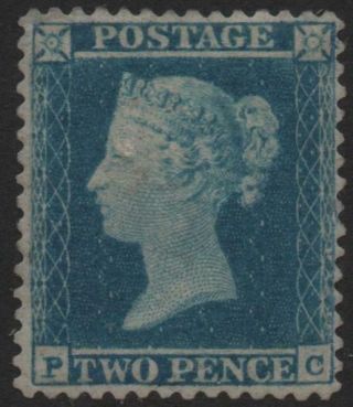Gb: 1854 - 7 Sg 23 2d Blue Plate 4 Small Crown Perf 14 M.  - Cat £13000 (25487)