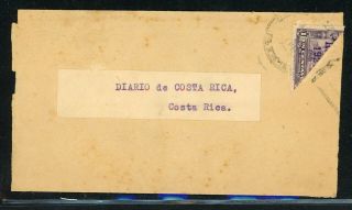 Nicaragua Postal History: Lot 251 1920s Bisect ½c Wrapper To Costa Rica $$$