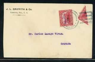 Nicaragua Postal History: Lot 250 1928 Bisect 3c Franking Corinto - Granada $$$