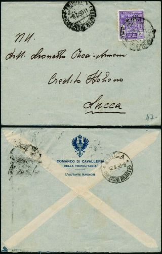 A370 Libya Italy Cover Tripoli Lucca 1930
