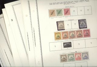 Germany,  Colonies,  Assortment Of Stamps Hinged/mounted On Minkus Pages