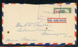 Nicaragua Postal History: Lot 240 1946 Bisect 20c Puerto Cabezas $$$