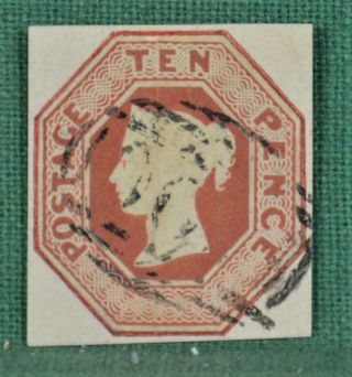Gb Stamp 1847 Embossed 10d Brown (r4)