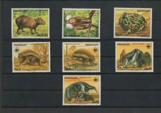 Paraguay 1985 Wwf Endangered Animals Complete X 7 Set Mnh Per Scan