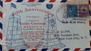 J) 1932 United States,  Fifth Anniversary Of The Death Of Captain Emilio Carranza