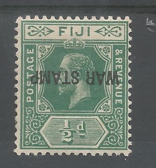 Figi Sg138c The 1916 Gv War Stamp Halfpenny Green With Inverted Overprint C.  £650