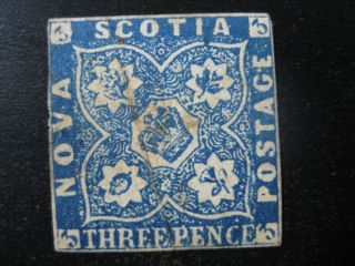 Nova Scotia Sc.  3 Scarce Stamp Scv $190.  00