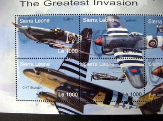 WWII STAMPS SHEET D - DAY 2004 MNH SIERRA LEONE WORLD WAR II AIRCRAFT AIRPLANE 2