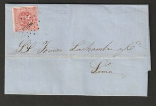 Peru 1860 Yv 7 On Puira Cover To Lima