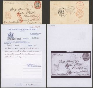 India 1857 - Classic Cover To England,  Certificate 34664