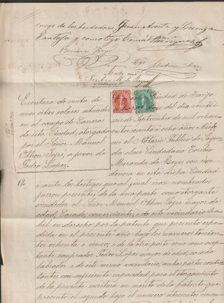 Bolivia 1870 Fiscals Yvert 2,  4 On Official Document