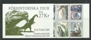 Dinosaur Issue,  Sweden 1992 Booklet Issue - Sc 1969/72 - Dino 880