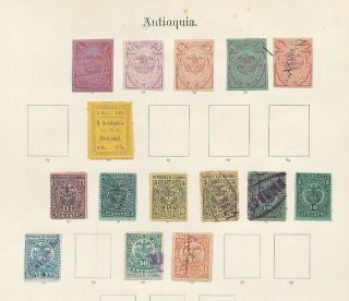 Colombia Antioquia Imperfs Early M&u (37 Items) (ad 312