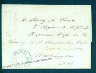 Usa May 1861 Civil War Adams Express Nyc Wash Dc Pf Cert 92527