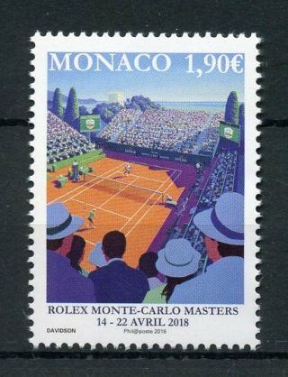 Monaco 2018 Mnh Rolex Monte - Carlo Masters 1v Set Tennis Sports Stamps