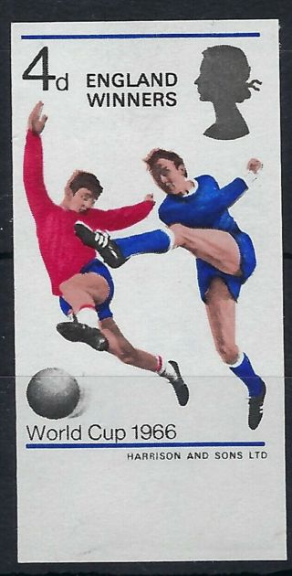 Great Britain 1966 World Cup Winners Imperf Imprimatur Marginal Mnh