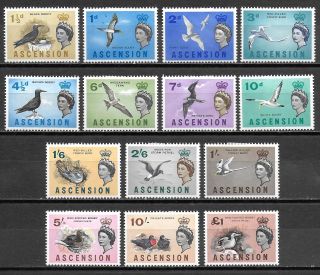 Ascension Stamps 1963 Sg 70 - 83 Birds Mlh Vf