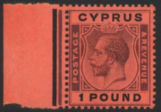 Cyprus 1924 - 28 £1 Gv Never Hinged Sg 102 Cat £300