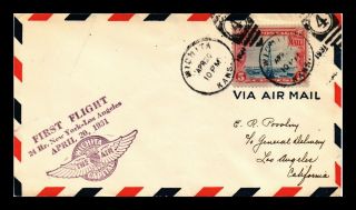 Dr Jim Stamps Us Wichita First Flight 24 Hour Air Mail Cover Los Angeles 1931