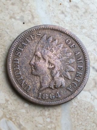 1864 L On Ribbon Bronze Indian Head Cent Penny Good Detail