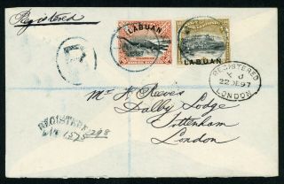 Labuan 1897 Registered Cover Postal History Asia