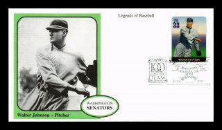 Dr Jim Stamps Us Walter Johnson Baseball Legends First Day Cover Atlanta