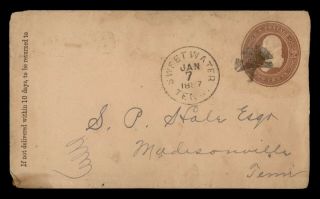 Dr Who 1887 Sweetwater Tn Fancy Cancel Stationery To Madisonville Tn E53182