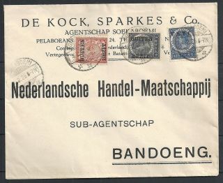 Netherland Indies 1926 Mixed Franked Firmcover Soekaboemi To Bandoeng