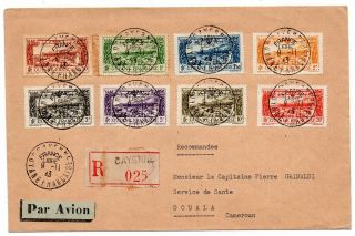 1943 French Guiana To Cameroun Airmail Cover,  France Libre Cancels