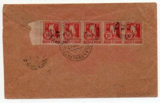 1910´s India To Indo - China Vietnam Taxed Cover,  Postage Due Strip