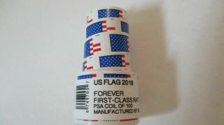 USPS Forever Stamps - US Flag (2018 Version) - 1,  000 Stamps - Rolls of 100 2