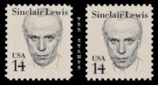 Sinclair Lewis 1856 1856a Great Americans 14c Tagging Variety Set Mnh - Buy Now