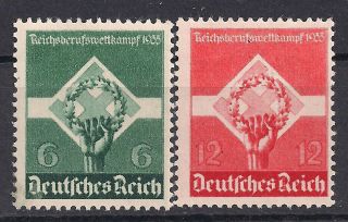 Germany Third Reich Mi 571 - 572 Mh Apprentices Vocational Contest 1935