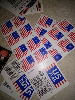 40 booklets of assorted USPS Forever Flag and fireworks stamps.  800 stamps 3