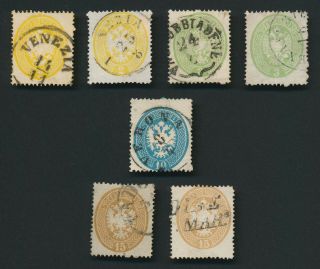 Austria Lombardy Venetia Stamps 1863 Arms Selection Perf 14,  Vfu